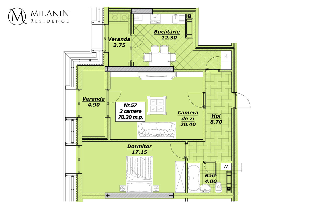 Milanin Residence: Квартира на 70 кв2 с ремонтом в элитном новострое Alexandru cel Bun ®