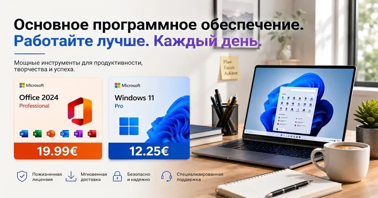 Godeal24: Почему стоит обратить внимание на Office 2024 Professional и Windows 11 Pro по цене 19.99€ и 12.25€