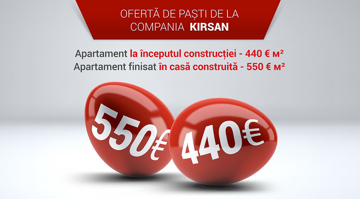 Apartament la începutul construcției - 440 € m², în casă construită - 550 € m² ®
