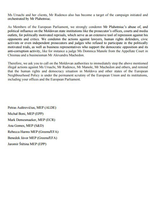Un grup de europarlamentari condamnă abuzurile lui Plahotniuc într-o scrisoare adresată Federicăi Mogherini