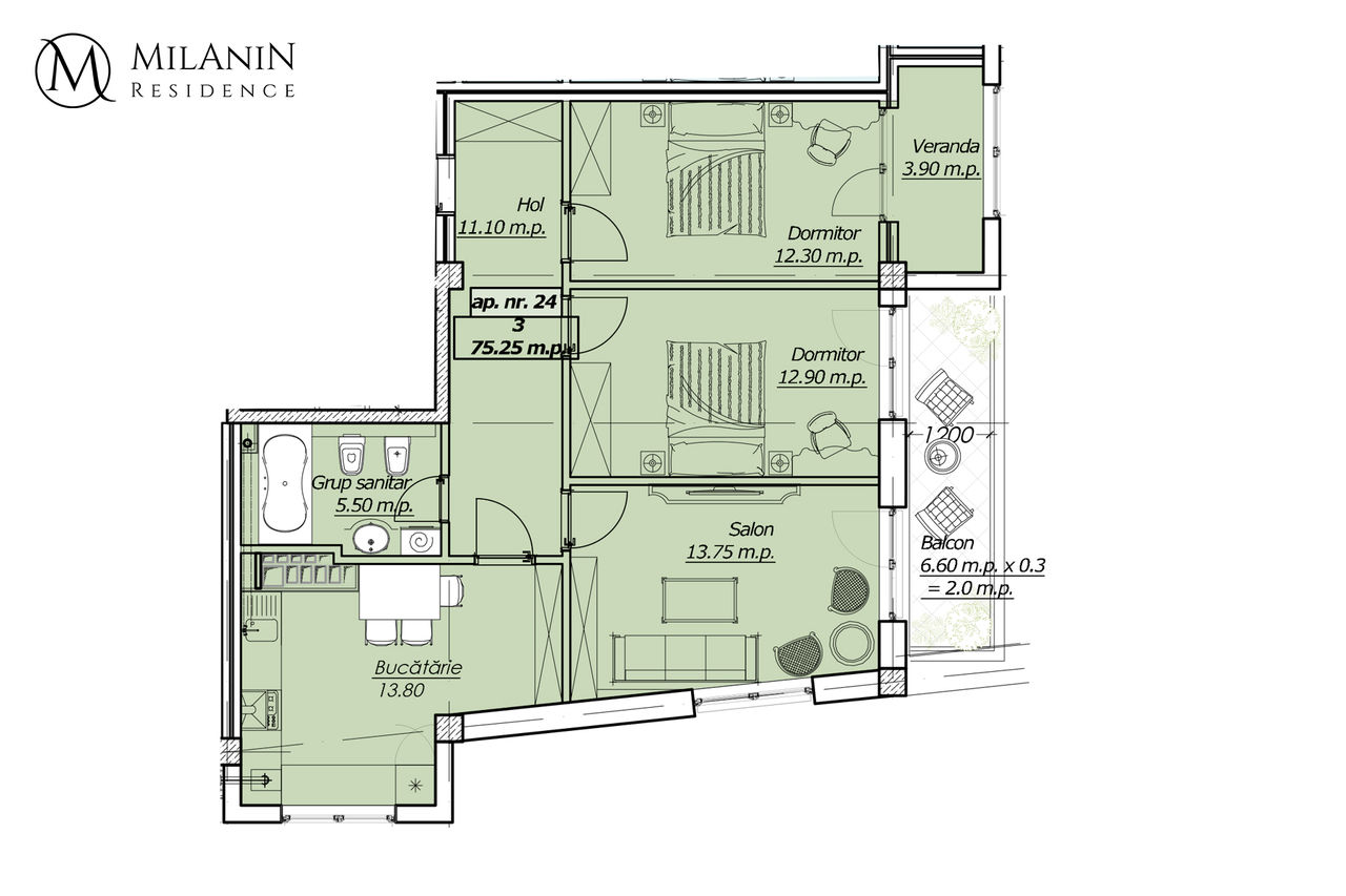 Casa Verona: Последняя квартира на 75 кв2 по специальной цене ®