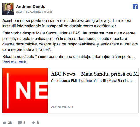 Candu, despre Sandu: Acest om nu se poate opri din mințit