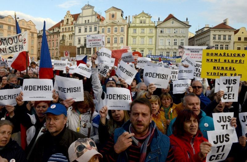 В Чехии прошли антиправительственные митинги