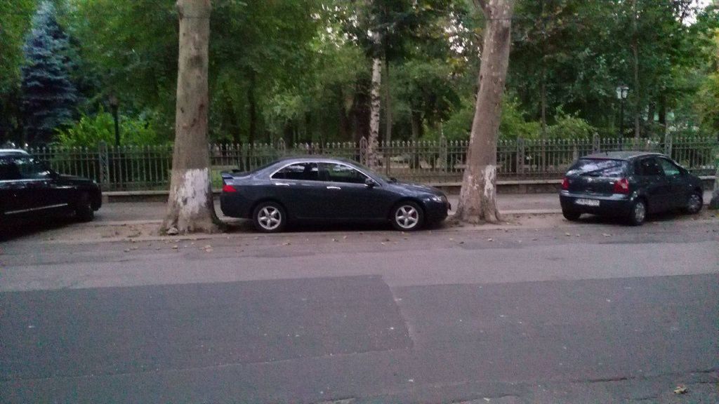 Столичный водитель оригинально припарковался на тротуаре