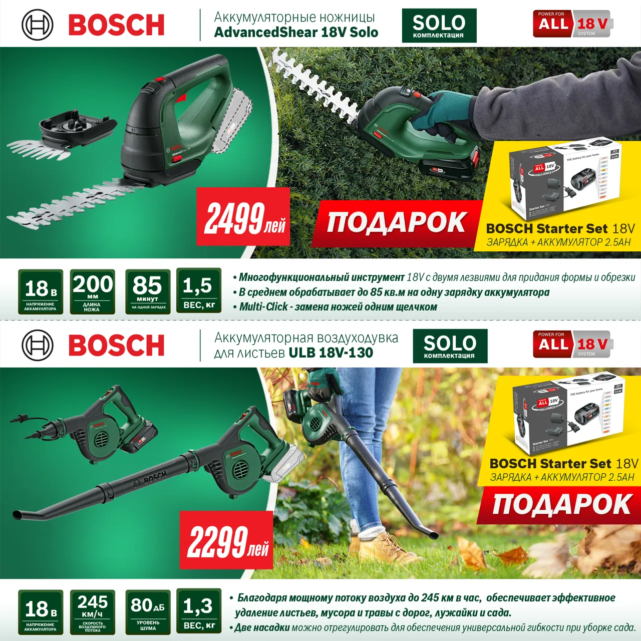 Bosch Store: От сада до мастерской, все необходимое от 999 леев + подарки