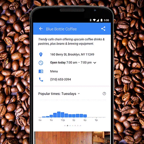 Google показывает загруженность заведений в реальном времени