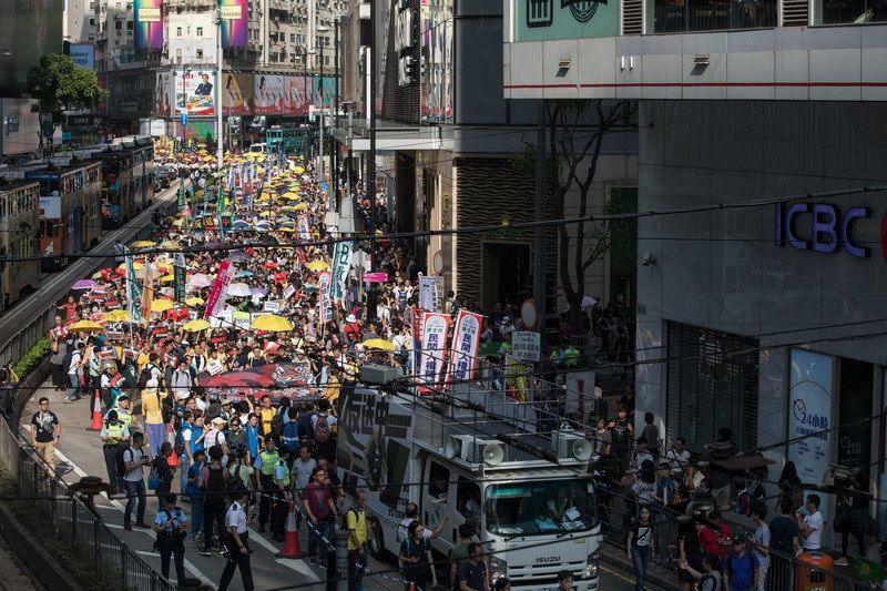 В Гонконге прошла масштабная акция протеста