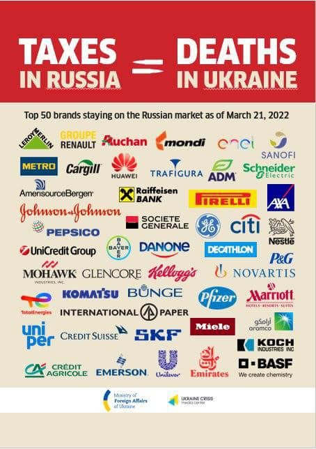 МИД Украины обнародовал список крупнейших компаний, которые остаются в России