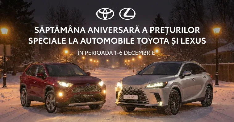 Continent SRL sărbătorește 34 de ani: Săptămâna prețurilor speciale la automobile Toyota și Lexus