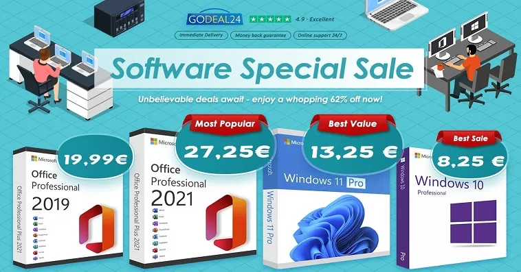 Godeal24: Обновите свой ПК с пожизненной лицензией на Windows 11 от 10€ и MS Office 2021 от 17€