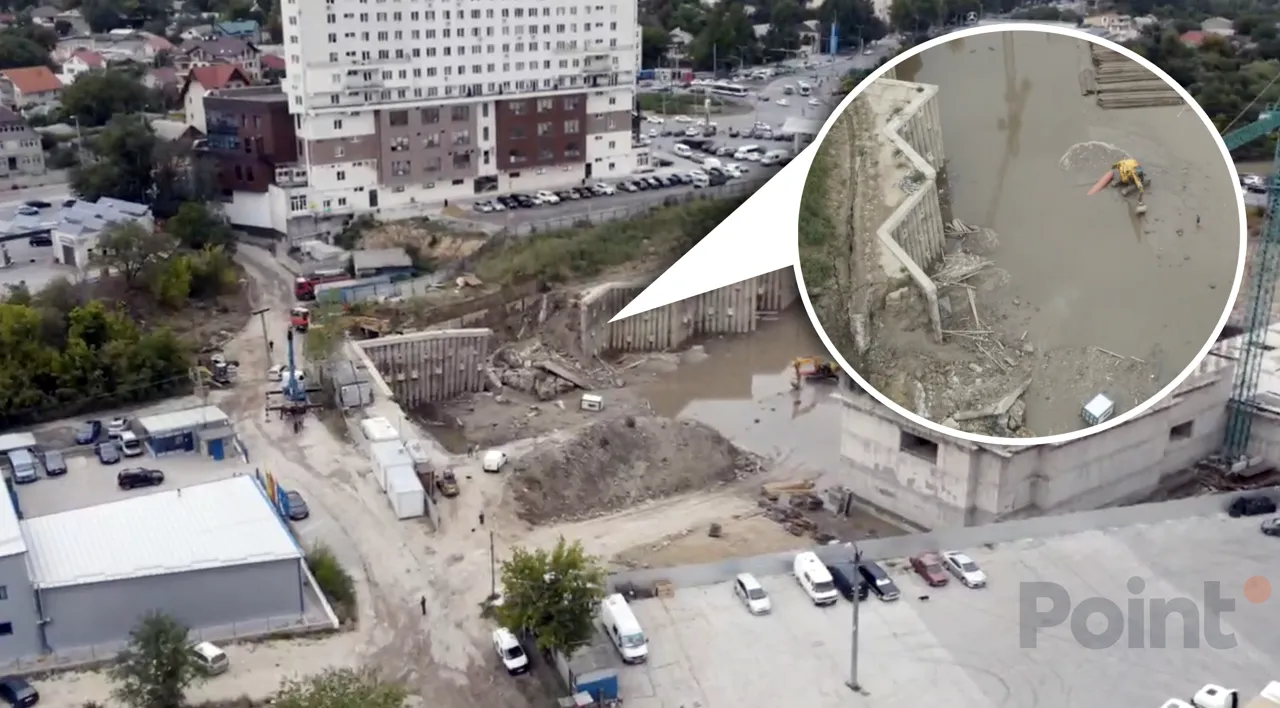 Из-за затопленной стройплощадки в столице есть угроза соседним строениям