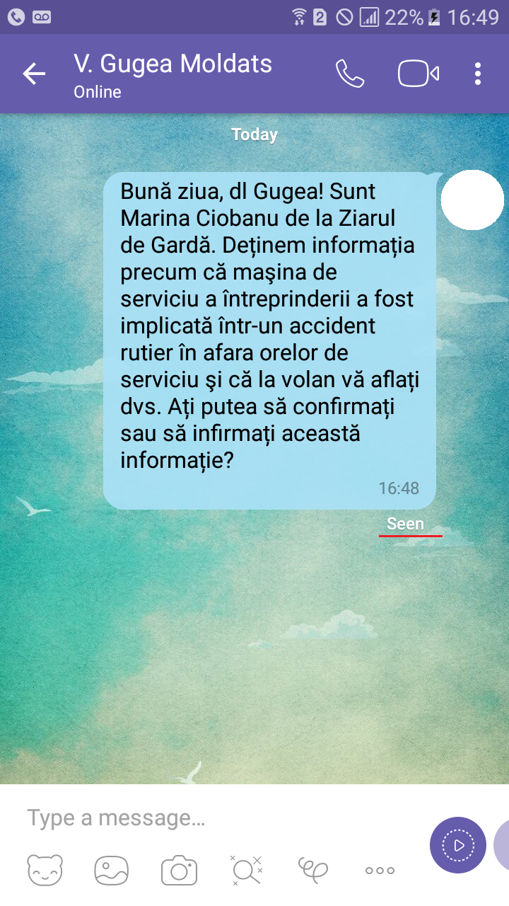 Mașina de serviciu a șefului MoldATSA ar fi fost implicată într-un accident rutier