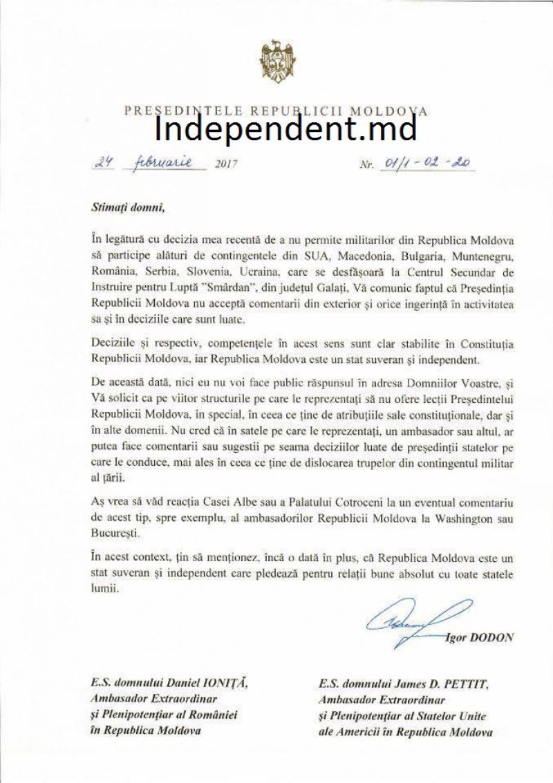 Igor Dodon învinovățit de „atitudine neprietenoasă” de ambasadori