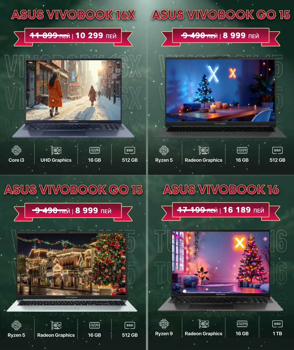 Xstore.md: Выберите ноутбук под праздничную елку