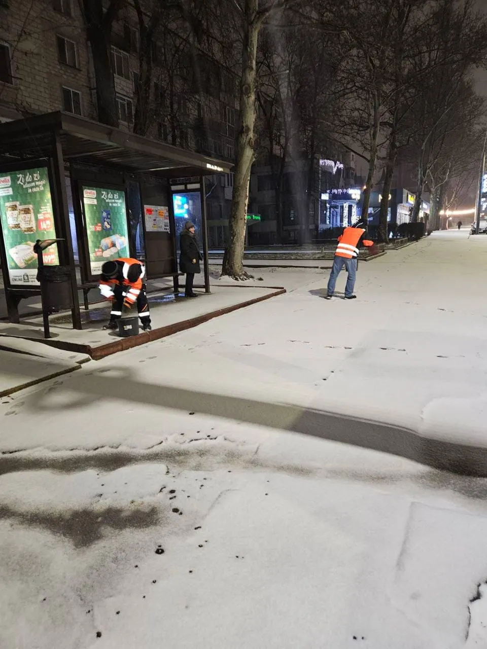 В Кишиневе всю ночь проходила расчистка дорог: работали даже троллейбусы