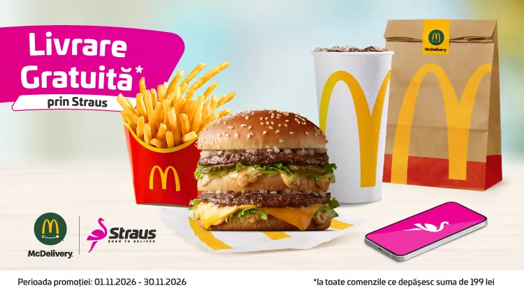Straus: McDonald’s vine la tine cu livrare gratuită