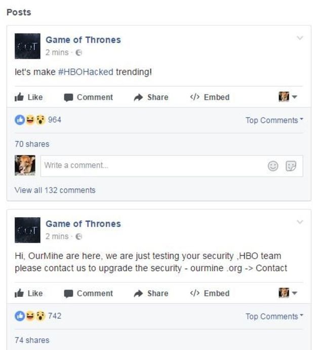 Hackerii nu se lasă de HBO: Conturile de Facebook și Twitter au fost sparte