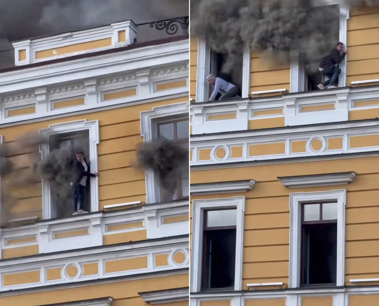 O dronă a lovit clădirea Academiei de Științe a Ucrainei la Kiev: Oamenii s-au salvat ieșind pe ferestre