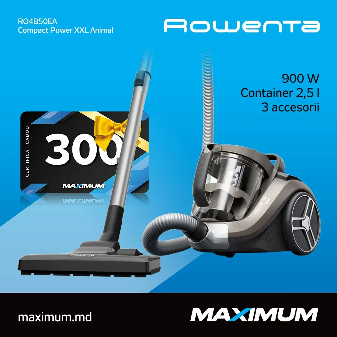 Акция августа в Maximum: техника Tefal, Rowenta, Moulinex и Krups + подарочные сертификаты до 2000 леев!