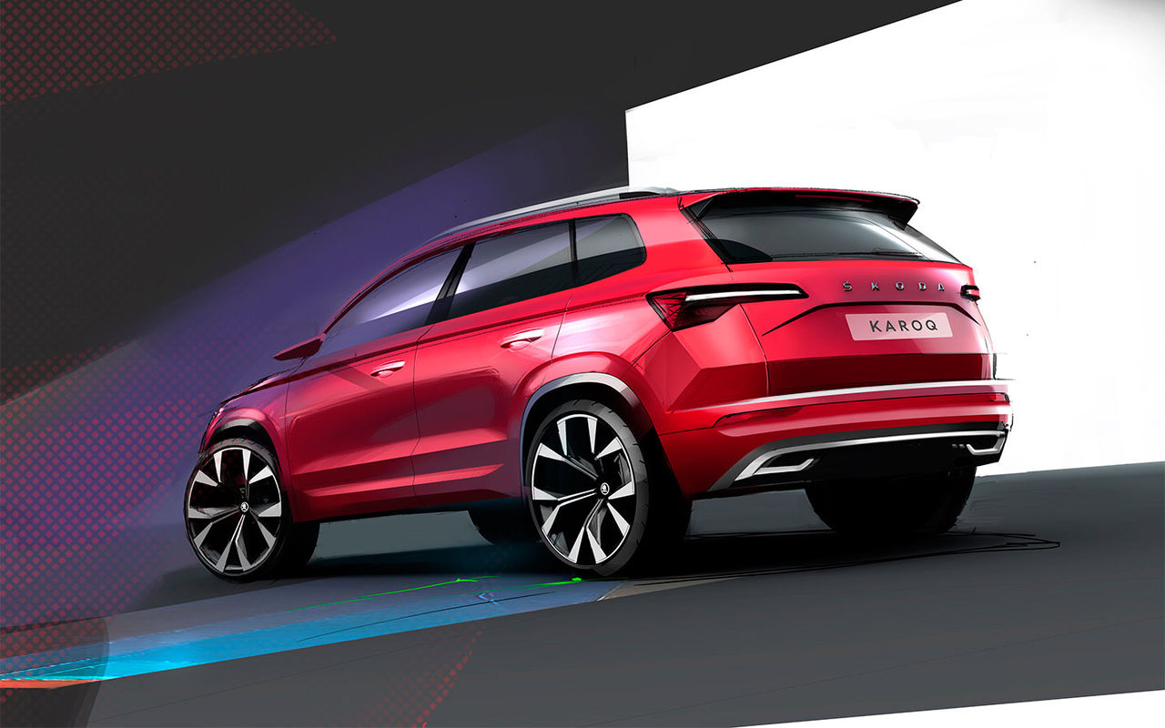 Skoda показала внешность обновленного кроссовера Karoq