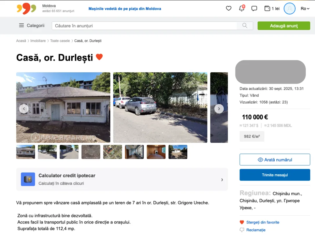 Case mai mari, prețuri mai mici, la 50 km de Capitală