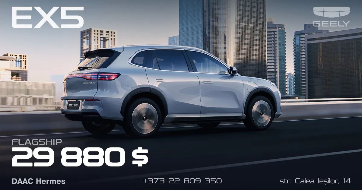 Geely EX5 electric: Baterie mai mare și preț special 29.880 $