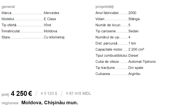 Cel mai emoționant anunţ pentru vânzarea unei maşini pe 999.md