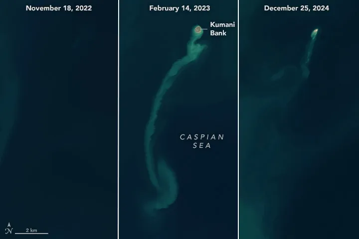 Sateliții NASA au detectat o insulă fantomă în Marea Caspică