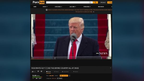 Filmul de la inaugurarea lui Trump a fost postat pe Pornhub