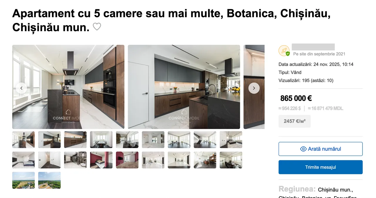 В Молдове на продажу выставляют дома стоимостью более миллиона евро
