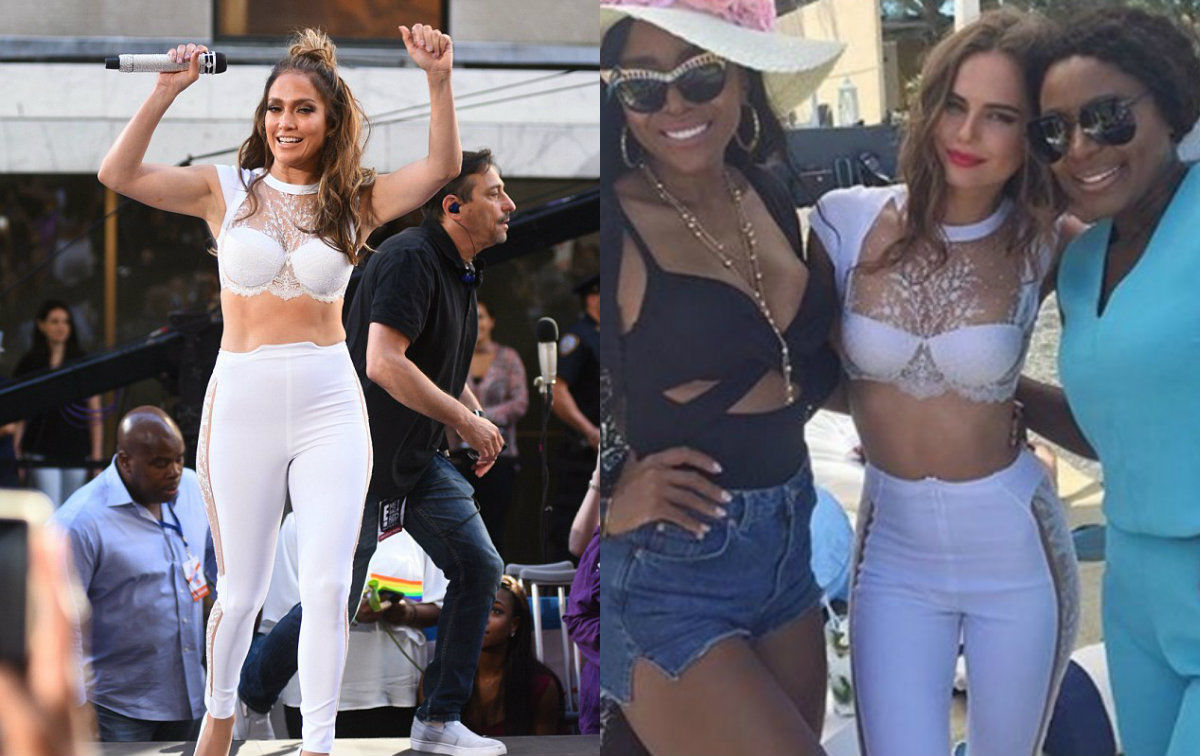 Jennifer Lopez o copiază pe Xenia Deli. Vedetele au purtat aceeași ținută