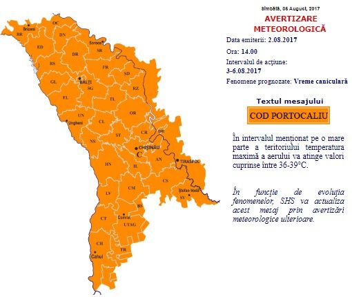 S-a deschis cuptorul peste Moldova. Un termometru din Capitală arată la aceasta oră, la soare, 51 de grade Celsius