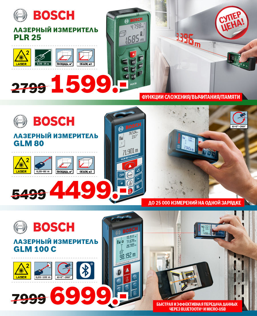 Bosch: суперцены на измерительную технику ®