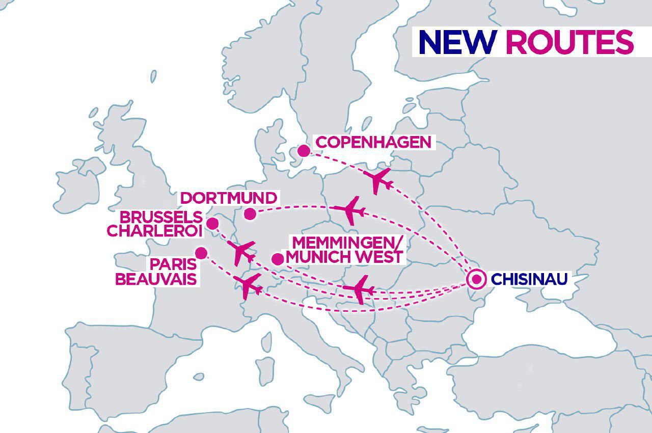 Лоукостер Wizz Air объявил о пяти новых направлениях из Кишинева