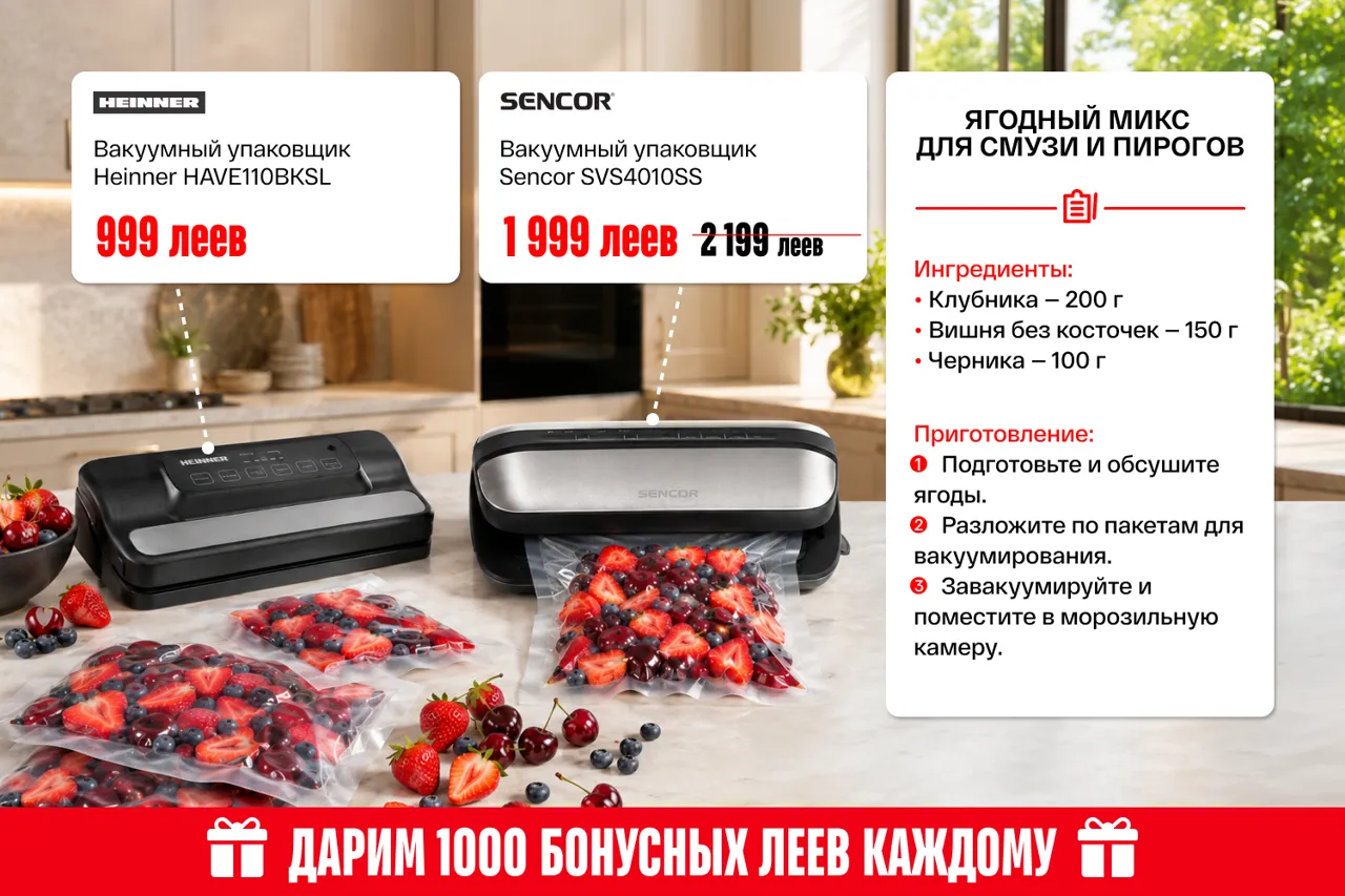 Bomba: Выбери технику для кухни от 199 леев — всё для вкусного и сочного лета