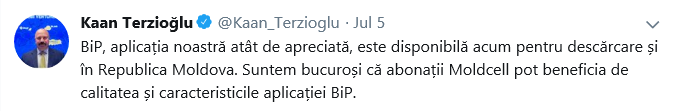 Moldcell: Приложение BiP теперь доступно и в Молдове ®