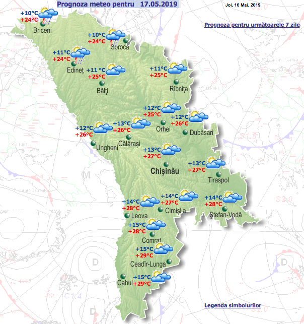 Синоптики рассказали о погоде в Молдове в пятницу и выходные дни, 17 Мая 2019 года