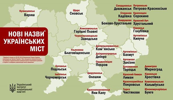 Декоммунизацию в Украине показали в инфографике