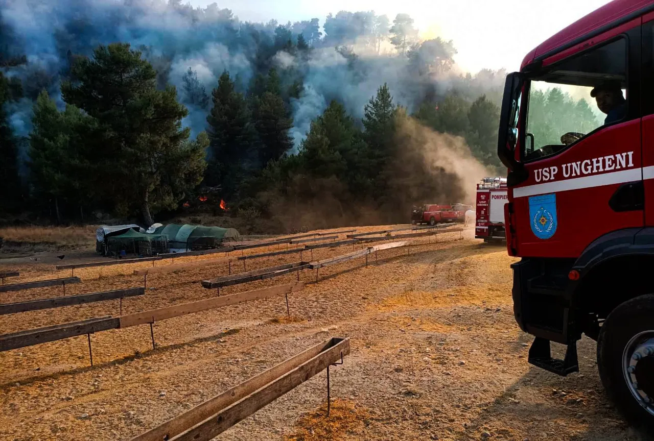 Pompierii moldoveni au intervenit mai mult de cinci ore în lupta cu incendiile de vegetație din Grecia