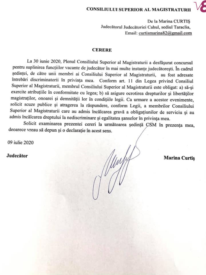 Судья просит членов ВСМ публично извиниться из-за дискриминации