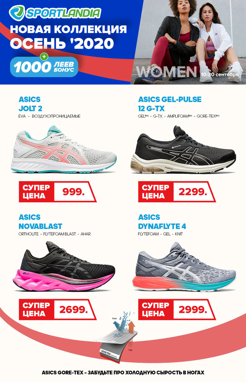 Sportlandia: Новая осенняя коллекция от мировых брендов Columbia, Asics ®