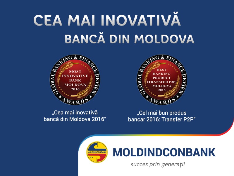 Moldindconbank – îşi reconfirmă statutul de cea mai inovativă bancă din Moldova ®