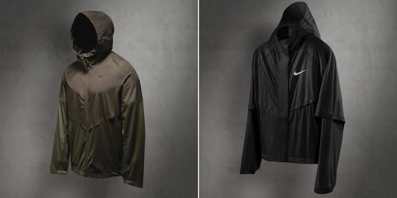 Nike показала куртку Aerogami с «жабрами» — они открываются при контакте с потом