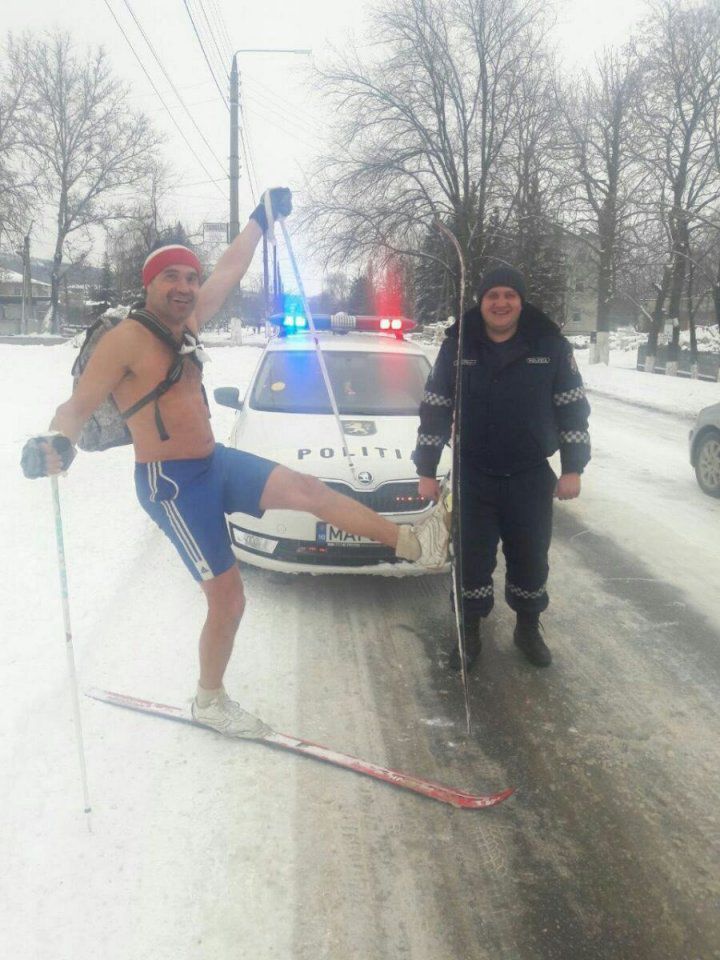 Imaginea zilei. Cum s-a pozat un bărbat la -5 grade Celsius