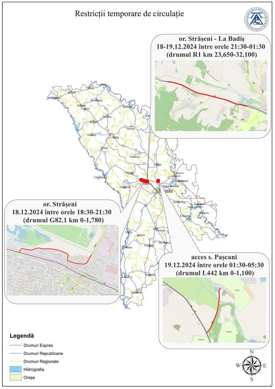 Traficul rutier pe anumite tronsoane de drum din țară va fi restricționat