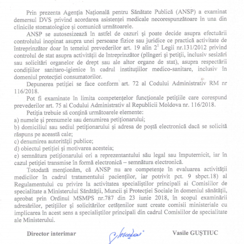ANSP о жалобе на агрессию и непрофессионализм стоматолога: Родители должны подать заявление
