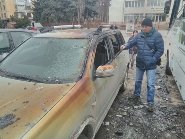 В Кишиневе на парковке сгорел пассажирский автобус