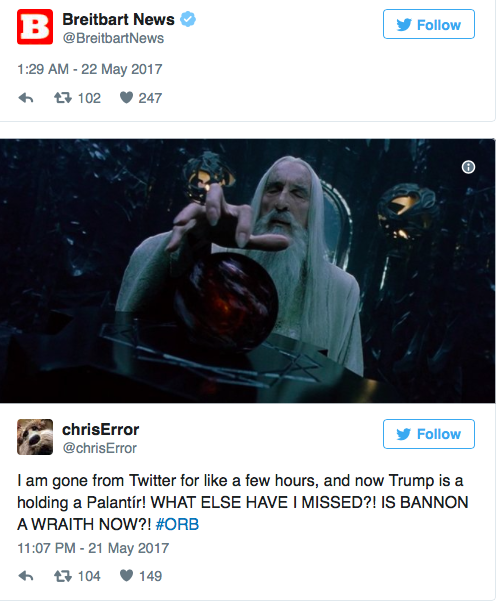 Imaginea bizară cu Trump și "globul de cristal". Președintele SUA, comparat cu "geniile malefice" din filme