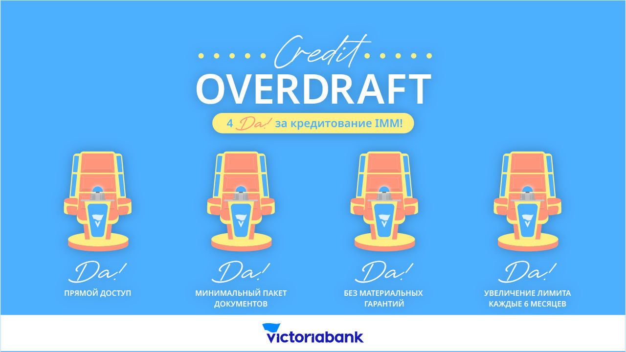 Victoriabank: Новое предложение для малого и среднего бизнеса, кредит-овердрафт