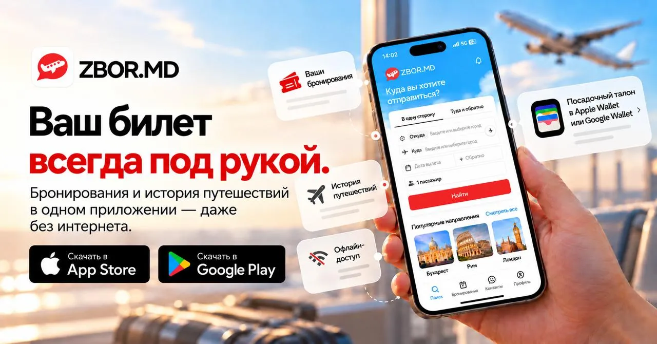 Zbor.md запустил приложение, которое хранит историю ваших поездок даже без интернета